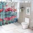 thumbnail image 7 of Orinice  Animal Shower Curtain, Flamingos Love Birds Feather Romance Brushstroke Splash Watercolor Effect, Cloth Fabric Bathroom Decor Set with Hooks,  36x72, 7 of 7
