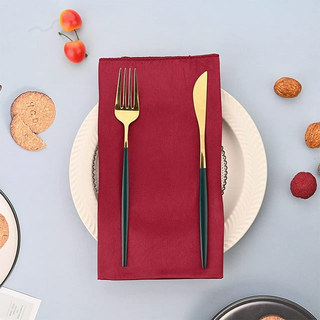 VONKY 20 Pcs/Ensemble Serviettes de Table en Polyester pour Toute Occasion Serviette en Tissu Douce et Confortable Verte
