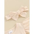 thumbnail image 5 of Bagilaanoe Newborn Baby Girl Summer Rompers Dress Letter Embroidery Fly Sleeve Bodysuits + Headband 6M 12M 18M Infant Patchwork A-line Dresses, 5 of 8