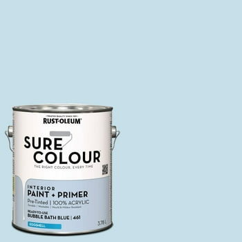 Rust-Oleum Sure Colour™ Paint + Primer, Interior Eggshell, Bubble Bath Blue 3.78 L