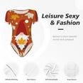 thumbnail image 6 of Rateoe Happy Thanksgiving Three Gnomes Printed Women Rash Guard Short Sleeve,Tummy control Swimsuit Surfing Swimsuit Bathing Suit Short-sleeved Onesie UPF 50+, 6 of 6