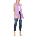 thumbnail image 4 of Women's Sleeveless Long Body Open Draped Front Solid Cardigan Vest S-3XL, 4 of 4