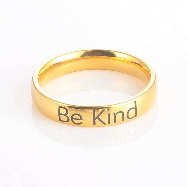 Anillo BeKind de acero de titanio para mujer, joyería europea y americana, joyería para parejas, nicho para hombre, Navidad