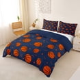 thumbnail image 3 of Castle Fairy Orange Basketball Duvet Cover King, Sport Theme King Bedding, Blue Orange,Navy Blue Reversible,3 Pieces,1 Duvet Cover and 2 Pillowcases, 3 of 6