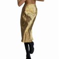 thumbnail image 3 of Women's High Waisted Maxi Long Skirts Line Skirt for Casual Gold M, 3 of 10