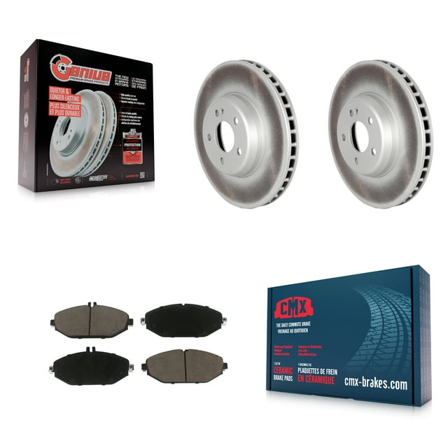 Transit Auto Front Coated Disc Brake Rotors and Ceramic Pads Kit for Car 2015-2021 Mercedes-Benz C300 Without Sport Package KGC-102345