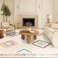 thumbnail image 6 of 8'x10' Area Rugs for Living Room, Machine Washable Non-Slip Carpet, Soft Faux Wool Low Pile Moroccan Farmhouse Western Rug, Beige, 6 of 6