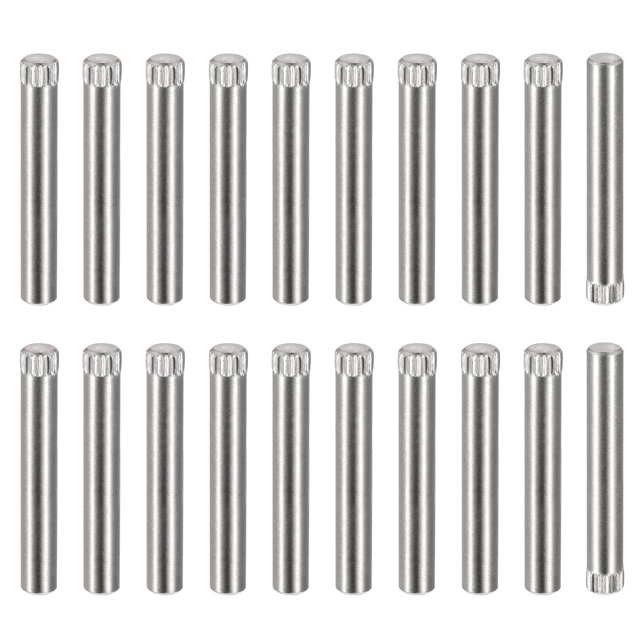 5x35mm 304 Inoxidable Acero Espiga Pasadores, 20uds Moleteado Cabeza Plana Chaflanada Extremo Espiga Pasador, Madera Litera Cama Estante Picas Soporte Estantes Fijar Elementos