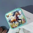 thumbnail image 4 of ZFLMY Horse Grass Butterfly Jewelry Box for Necklaces Rings Earrings Green, 4 of 5