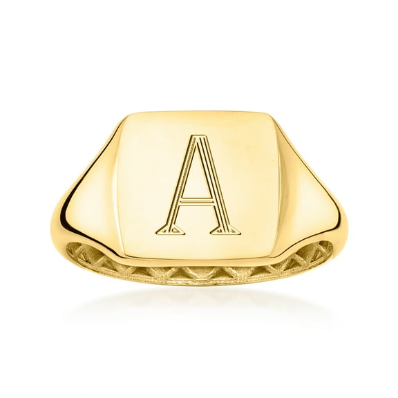 Ross-Simons Italian 14kt Yellow Gold Personalized Signet Ring, Women's, Adult