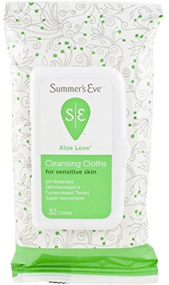 2 Pack Summer's Eve Cleansing Cloths, Aloe Love 32 ea
