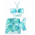 thumbnail image 4 of Traje de baño de 3 piezas con cintura alta y tirantes cruzados para mujer Fridja  nalpqowj51359, 4 of 4