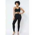 thumbnail image 5 of Mesh Strappy Adjustable Ruched Crop Top & See Through Side Panel Leggings, 5 of 5