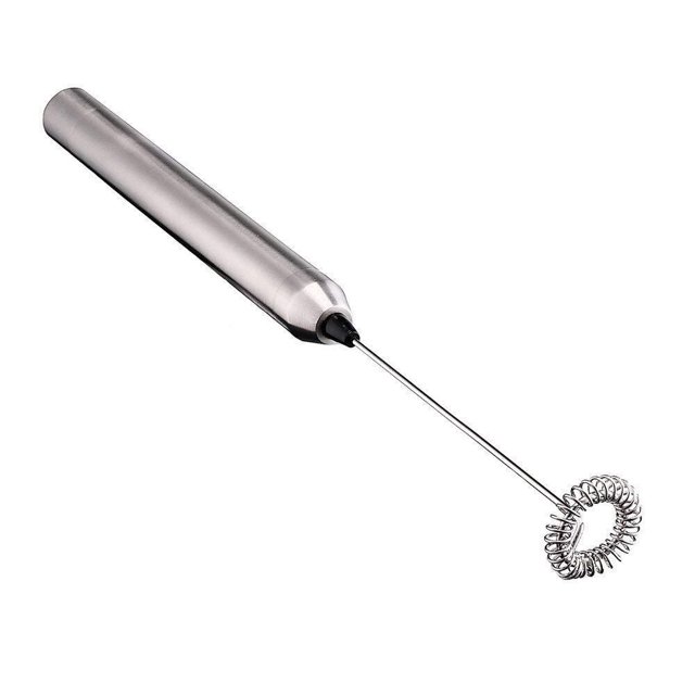 WANGQ Milk Frother Handheld Electric Milk Foamer Portable Mini Mixer Machine Stainless Steel Touch Handheld Espresso Mixer Battery Operated Frother Coffee Stirrer Maker for Hot Chocolate Coffee