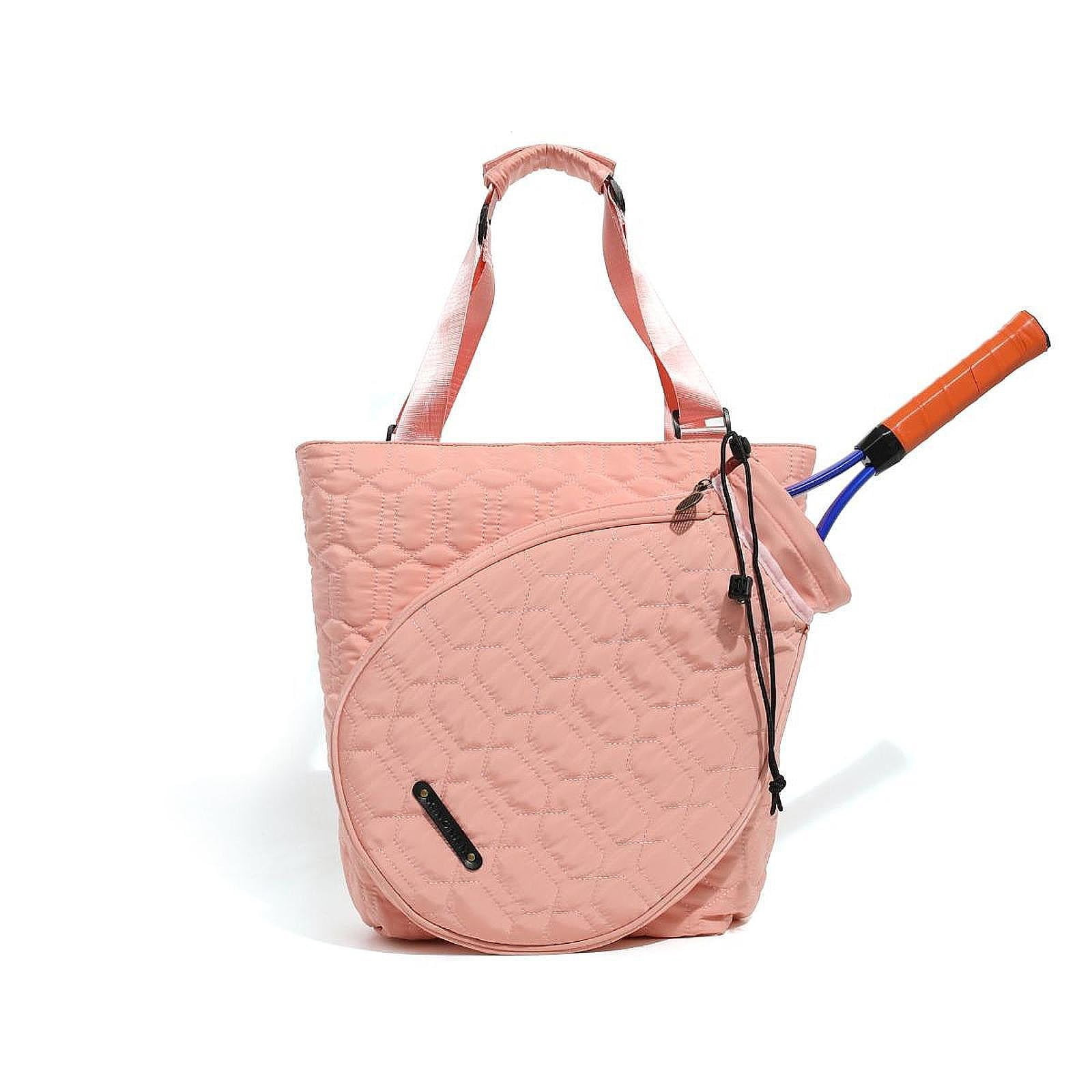 GARENDE Tennis Tote Bag Carrying Bag Pickleball Racket Bag Women Men Players Handbag Pink Red