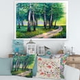 thumbnail image 3 of Designart 'Summer Forest Path By The Birches' Lake House Framed Art Print, 3 of 4