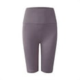 thumbnail image 3 of QLEICOM Womens Athletic Shorts, Plus Size Shorts, Fashion Yoga Leggings Fitness Running Gym Sports Full Knee Length Pants Yoga Shorts, Running Shorts, Comfy Beach Shorts, Cycling Shorts Purple S, 3 of 5