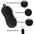 thumbnail image 2 of Hair Scalp Massager Integrated Design Silicone Shampoo Dandruff Shower Neck Brush Gentle Bath Body Head Scrubber Exfoliating Premium Wet And Dry Easy to Clean Hair Care Product for Women & Men(black), 2 of 7