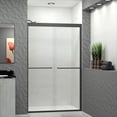 thumbnail image 5 of Transolid Fbpt487608c-T 76" High X 47" Wide Bypass Frameless Shower Door - Black, 5 of 7