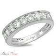 thumbnail image 6 of 0.81 ctw Wedding Band for Women - 14K White Gold White Sapphire Stackable Eternity Ring, 6 of 6