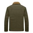 thumbnail image 5 of IYTR Mens Winter Jacket Button-up Lapel Lambswool Padded Plus Size Jacket with Pocket Solid Color Long Sleeve Jacket Green XXXXXL, 5 of 5