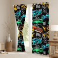 thumbnail image 3 of Feelyou Cartoon Automobile Boys Blackout Curtains Set of 2 (52x84 Each), Speed Sports Racing Car Window Curtains, Checkered Flag Curtains and Drapes, Window Curtains Decor, 3 of 6