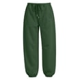thumbnail image 4 of Nfurl Sweatpants for Women Trendy Elastic Bottom Straight Leg Sweatpant Casual Jogging Pants with Pockets Drawstring Elastic Waist Joggers Sweat Pants Army Green,XXL, 4 of 9