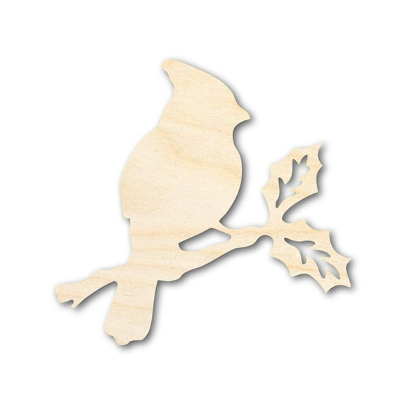Unfinished Wood Bird on Branch Shape - Craft - up to 46" 5" / 1/2"