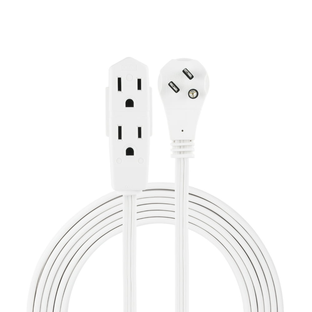 GE 3Outlet Extension Cord, 8ft., White 50251