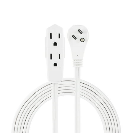 GE 3-Outlet Extension Cord, 8ft., White – 50251