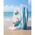 thumbnail image 4 of Blue Coastal Beach Towels Oversized Super Absorbent, Sea Turtle Summer Beach Waves Nautical Lightweight Bath Towel Quick Dry Sets For Bathroom/Pool/Rv Camping/Beach Play/Gym Room/Picnic 30"x60", 4 of 8