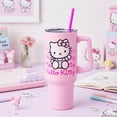 thumbnail image 2 of Silver Buffalo Sanrio Hello Kitty - Vaso de acero inoxidable con mango y popote, se adapta a portavasos estándar, 38 litros, 2 of 10