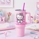 thumbnail image 2 of Silver Buffalo Sanrio Hello Kitty - Vaso de acero inoxidable con mango y popote, se adapta a portavasos estándar, 38 litros, 2 of 10