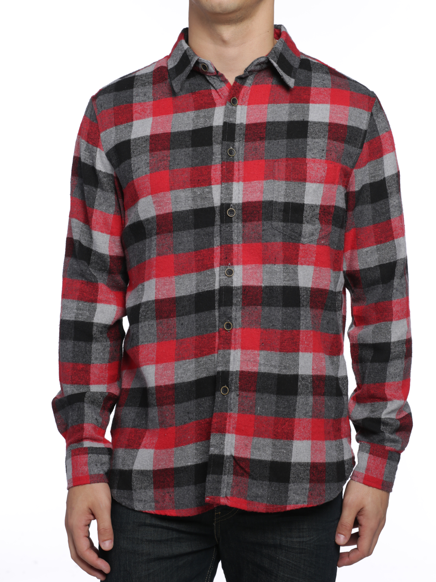 Long Sleeve Plaid Flannel Shirt 