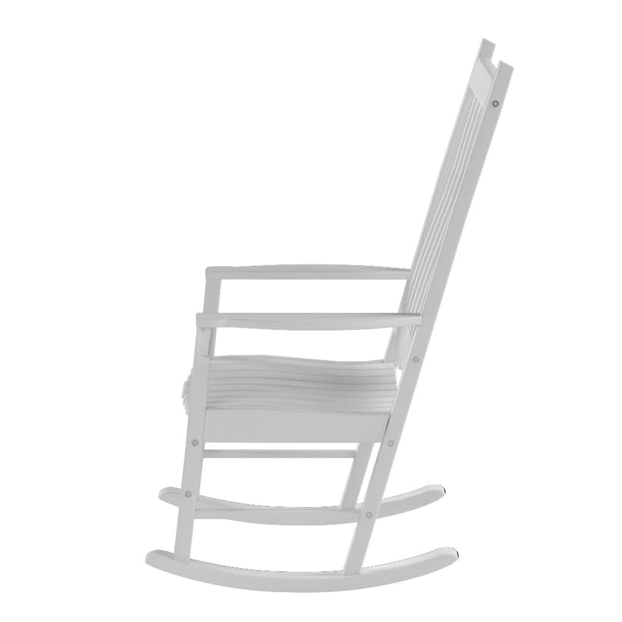 Northbeam Solid Acacia Hardwood Outdoor Patio Slatted Back Rocking Chair, White - image 3 of 11