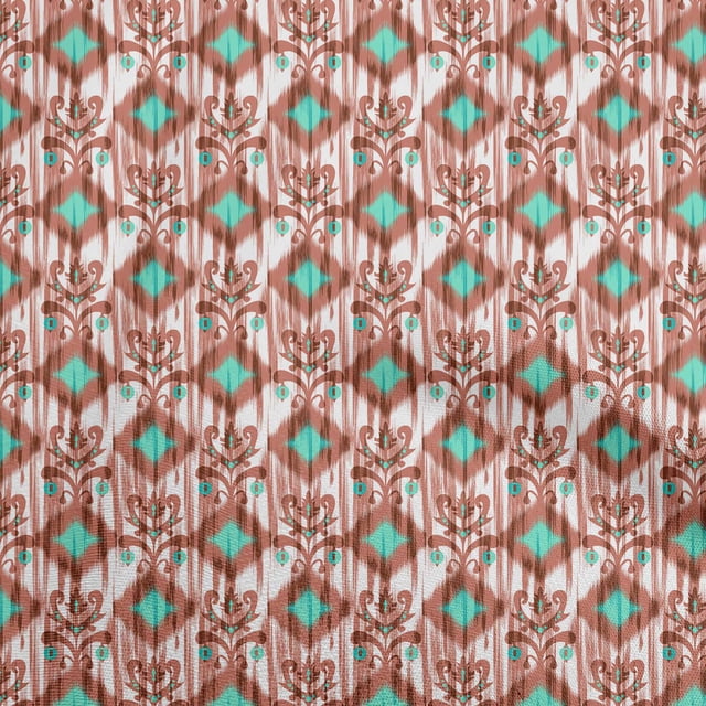 oneOone Polyester Spandex Brown Fabric Ikat Sewing Craft Projects Fabric Prints By Yard 56 Inch Wide