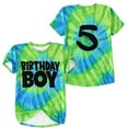 thumbnail image 2 of Huowey Boys Baby Toddler Graphic Tee Tops Short Sleeve Crewneck Loose Short Sleeve Tie Dye Birthday Shirts Casual Summer Stylish Kids Tshirts Relaxed Basic Holiday Dailywear,1-2 Years, 2 of 3