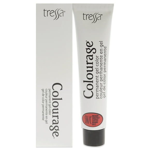 Tinte permanente en gel Colourage - 5NC castaño medio cobrizo de Tressa para unisex - Tinte para cabello de 2 oz Tressa Color de pelo 2 oz