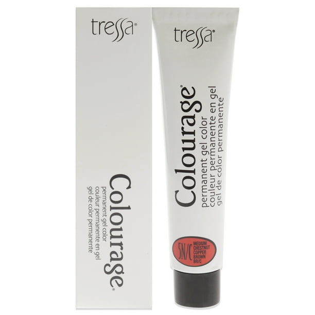 Tinte permanente en gel Colourage - 5NC castaño medio cobrizo de Tressa para unisex - Tinte para cabello de 2 oz Tressa Color de pelo 2 oz