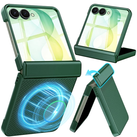 Magnetic Case for Samsung Galaxy Z Flip8 6.9", Slim Protective Foldable Cover with Innovative Hinge Protection, Anti-Slip Micro-Textured Grip Case