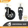 Soontrans Office Chair Wheels, Rubber Replacement Casters Wheels Set of