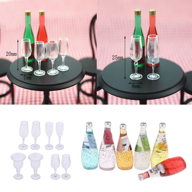 14 Piezas De Botellas De Cóctel En Miniatura Coloridas Y De Gafas Modelos De Decoración De Pub Para De 1 perfke Bebidas en miniatura de cócteles