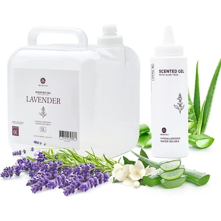 Medvat Lavender Scented Conductive Ultrasonic Gel with Aloe Vera, Non-Irritating Hypoallergenic Cavitation, 5L with 8.5oz. Squeeze Bottle