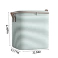 thumbnail image 3 of Storage Box | Cuxi Houndstooth Storage Box with Zipper, Large Capacity Clothes Organizer Bag for Bedding Quilt Pillow, Portable Wardrobe Moving Container Green2, 3 of 4
