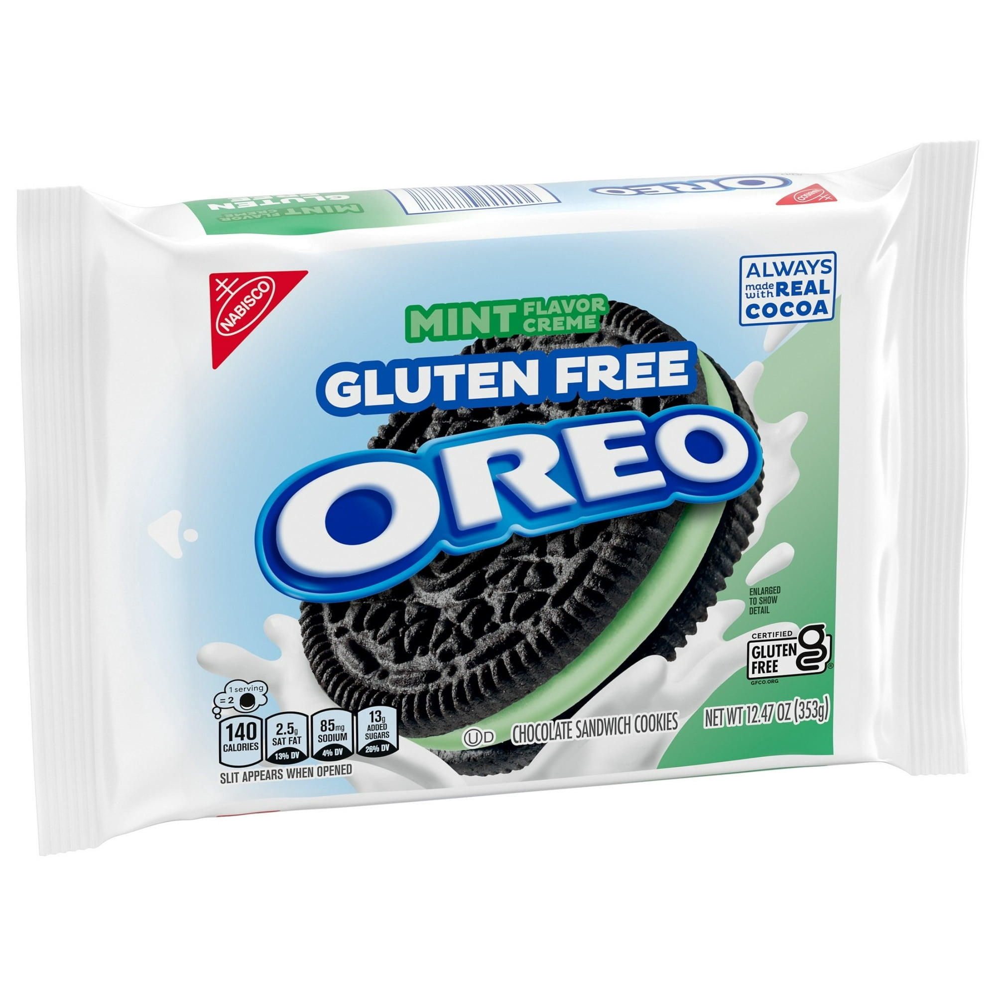 OREO Gluten Free Mint Creme Chocolate Sandwich Cookies, Gluten Free Cookies, 12.47 Oz
