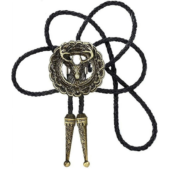 Vintage White Crack Triangle Bolo Tie for Men with Silver Bolo Tie Tips