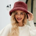 thumbnail image 3 of Hauaitttt Solid Color Fisherman Hat for Women Autumn and Winter Warm Hats Winter Casual Hat Turkey Hat Corduroy Hat Bucket Hat Black Summer Hat Hat Ladies Summer One Has Bucket Hat Ladies Fresh Hat, 3 of 3