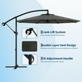 thumbnail image 5 of Emorefun Cantilever Umbrella, 10ft Heavy Duty Patio Umbrella with Easy Lift & Tilt Adjustment, Large Outdoor Umbrella for Deck Pool Garden Backyard, Gray, 5 of 8