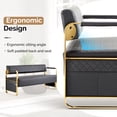 thumbnail image 2 of Waiting Room Chairs with Arms, 57.5'' Office Guest Chair Bench Seating Faux Leather for Beauty Salon Airport Bank Reception Area, 2 of 9