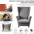 thumbnail image 2 of TOPCHANCES Jacquard Wingback Chair Slipcovers, 2-Piece Stretch Spandex Wing Chair Covers, Waterproof Wingback Armchair Sofa Slipcover for Living Room Bedroom ( Dark Gray ), 2 of 7